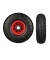relaxdays Sackkarrenräder luftbereift schwarz, rot Kunststoff Felgen, Achse 2,5 cm