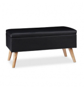 relaxdays Sitztruhe 10025734_46 schwarz Holz 80,0 cm