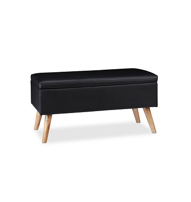 relaxdays Sitztruhe 10025734_46 schwarz Holz 80,0 cm