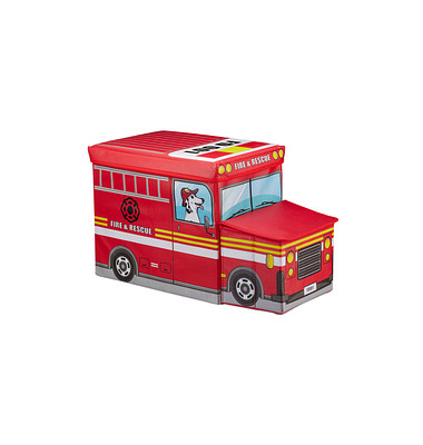 relaxdays Sitztruhe 10025629_543 Feuerwehr Stoff 56,0 cm