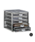 relaxdays Schubladenbox  silber DIN A4 mit 5 Schubladen