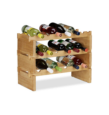 relaxdays Weinregal braun 60,0 x 28,5 x 45,0 cm