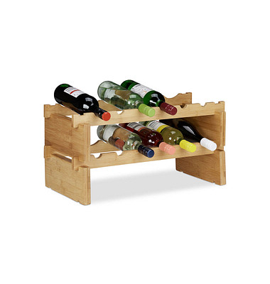 relaxdays Weinregal braun 60,0 x 28,5 x 30,0 cm