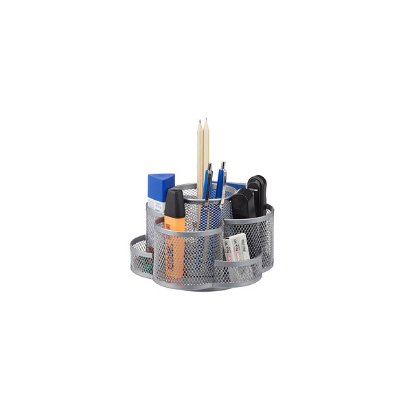 4052025953324 - Relaxdays Stiftehalter Metallgeflecht 7 Fächer drehbar rund kompakt für Büro Stiftebox f Pinsel Schere silber 4052025953324 - Relaxdays Stiftehalter Metallgeflecht 7 Fächer drehbar rund kompakt für Büro Stiftebox f Pinsel Schere silber