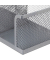 relaxdays Schreibtisch-Organizer silber Metall 3 Fächer 18,5 x 9,5 x 10,0 cm