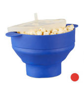 relaxdays Popcornmaker für Mikrowelle 14,5 cm hoch blau