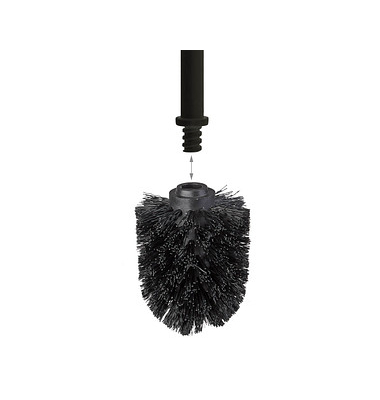 relaxdays Ersatzbürstenkopf schwarz Kunststoff Innengewinde: 12,0 mm