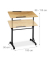 Computertisch 10020807_48, höhenverstellbar 80-110cm (H), 100x50cm (BxT), eiche / schwarz