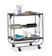 relaxdays Servierwagen schwarz 68,0 x 40,5 x 68,5 cm