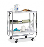 relaxdays Servierwagen weiß 68,0 x 40,5 x 68,5 cm