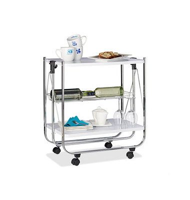 relaxdays Servierwagen weiß 68,0 x 40,5 x 68,5 cm