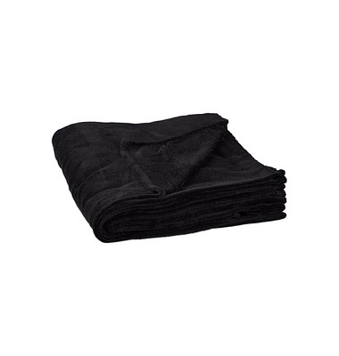 relaxdays Kuscheldecke schwarz 200,0 x 200,0 cm