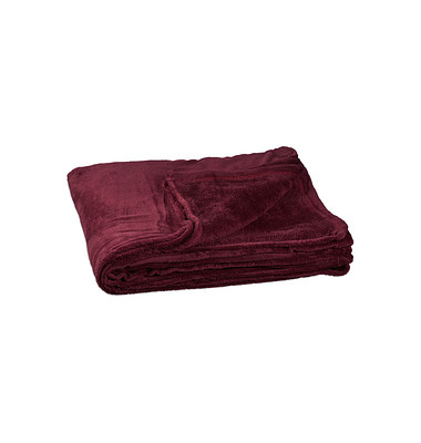 relaxdays Kuscheldecke bordeaux 200,0 x 200,0 cm