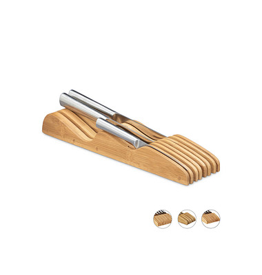relaxdays XL Messer-Schubladeneinsatz braun