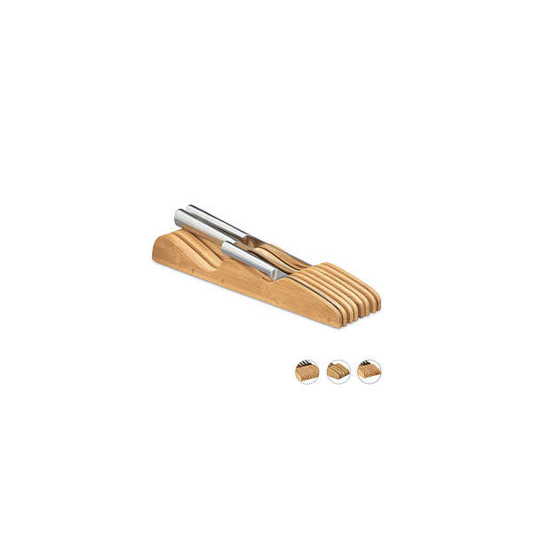 4052025984724 - Messerblock Schublade ohne Messer liegend Bambus für 7 Messer hbt 5x95x40 cm Schubladeneinsatz natur - Relaxdays 4052025984724 - Messerblock Schublade ohne Messer liegend Bambus für 7 Messer hbt 5x95x40 cm Schubladeneinsatz natur - Relaxdays