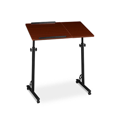 Computertisch 10020541_47, höhenverstellbar 75-110cm (H), 80x50cm (BxT), Mahagoni / schwarz