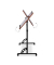 Computertisch 10020541_47, höhenverstellbar 75-110cm (H), 80x50cm (BxT), Mahagoni / schwarz
