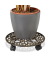 relaxdays Pflanzenroller Metall bronze rund 7,5 cm