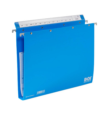 BOI DOKUTECH Patienten-Dokumentations-Hängemappe 4-Ringe Economy Click-Line blau Boden: 3,0 cm