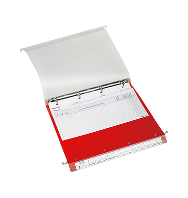 BOI DOKUTECH Patienten-Dokumentations-Hängemappe 2-Ringe Click 2 Stationär rot Boden: 2,5 cm