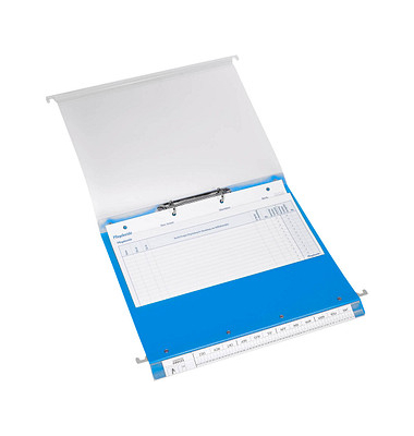 BOI DOKUTECH Patienten-Dokumentations-Hängemappe 2-Ringe Click 2 Stationär blau Boden: 2,5 cm
