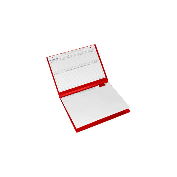 4052301034921 - BOI Patienten-Dokumentationsmappe Professional Line DIN A4 Klarsichttaschen 10-farbiges Reitersystem 4 Heftmechaniken rot