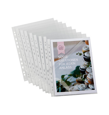 Prospekth&uuml;llen 9540-04554-110 Standard, A4 glasklar glatt, oben & links offen, 0,1mm