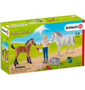 Schleich Farm World 42486 Arztbesuch bei Stute und Fohlen Spielfiguren-Set