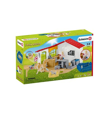 Schleich Farm World 42502 Tierarzt-Praxis mit Haustieren Spielfiguren-Set