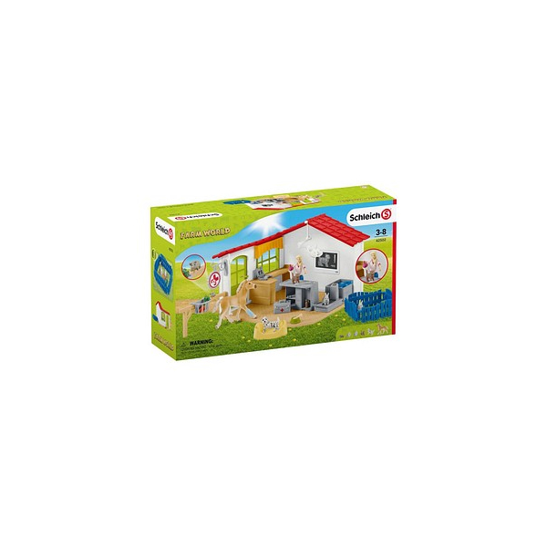 4055744038839 - Farm World 42502 Tierarzt-Praxis mit Haustieren Spielfiguren-Set 4055744038839 Schleich