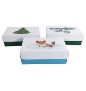 3 BUNTBOX Weihnachten M Geschenkboxen-Set weiß
