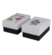 Weihnachten L Geschenkboxen-Set weiß