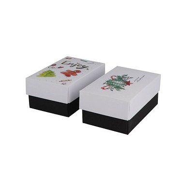 Weihnachten L Geschenkboxen-Set weiß