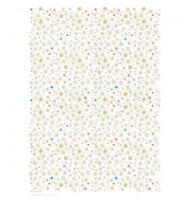 Geschenkpapierzuschnitte Weihnachten 01 123, Kristalle, 50cm x 70cm,  bunt