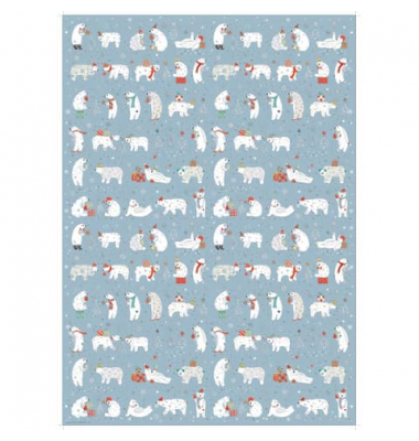 Geschenkpapierzuschnitte Weihnachten 01 127, Kinder Eisbären, 50cm x 70cm,  bunt