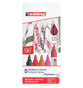 Textilmarker creative - Rundspitze, 2-3 mm, 5er Set warm colours