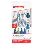 Textilmarker creative - Rundspitze, 2-3 mm, 5er Set cool colours