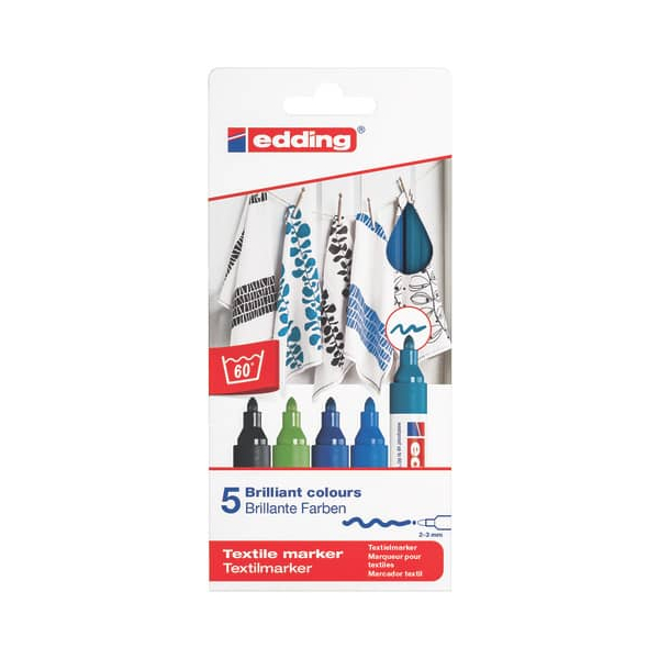 4057305013132 - Textilmarker creative - Rundspitze 2-3 mm 5er Set cool colours 4057305013132 5 Stück