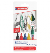 Textilmarker creative - Rundspitze, 2-3 mm, 5er Set basic colours