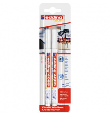 Windowmarker Kreidemarker, 4085-2-1049, Etui, wei&szlig;, 1-2mm, Rundspitze