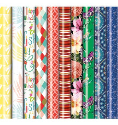 Geschenkpapier Pr&auml;senta 33003 252221, 70cm x 2m, farbig sortiert
