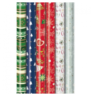 Geschenkpapier 33046 252210, Weihnachten, 70cm x 5m, bunt