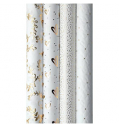 Geschenkpapier 33572-808135, Liebesbeweise, 70cm x 1,5m, weiß/gold
