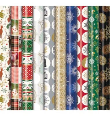 Geschenkpapier Classic 33043-2A1218, Weihnachten, 70cm x 2m, bunt
