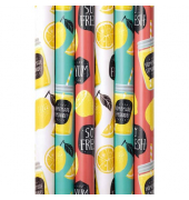 Geschenkpapier 33053 0A0175, Zitronen, 70cm x 2m, bunt