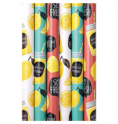 Geschenkpapier 33053 0A0175, Zitronen, 70cm x 2m, bunt