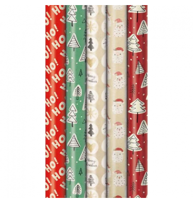 Geschenkpapier  Dreams of Nature 33053 242222, sortiert (5 Motive), Weihnachten, 70cm x 1,5m, farbig sortiert