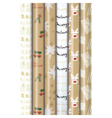 Geschenkpapier Glitter 33052 222250, Weihnachten, mehrfarbig