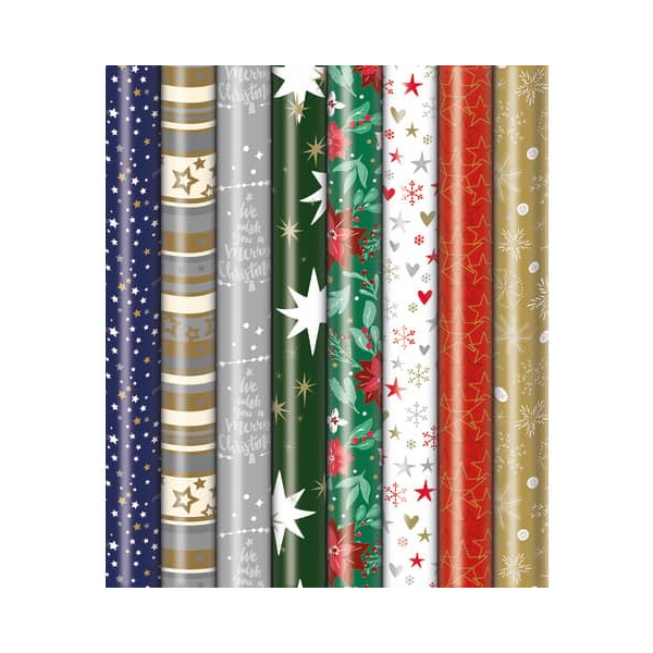 20 Stück Zöwie Geschenkpapier 33097 252212, Weihnachten, 70cm x 10m,  bunt 4058653101595 Zöwie 10 Meter