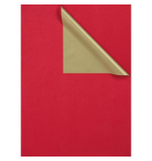Geschenkpapier 2-Color  731649, 50cm x 250m, rot/gold